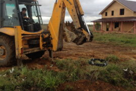 Планировка участка с устройством бетонного переезда