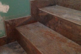 Отделка лестницы керамогранитом